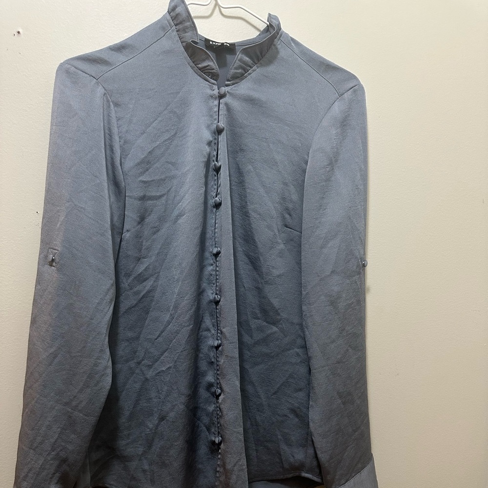 Ladies Gray Button-Up Jacket - image 1